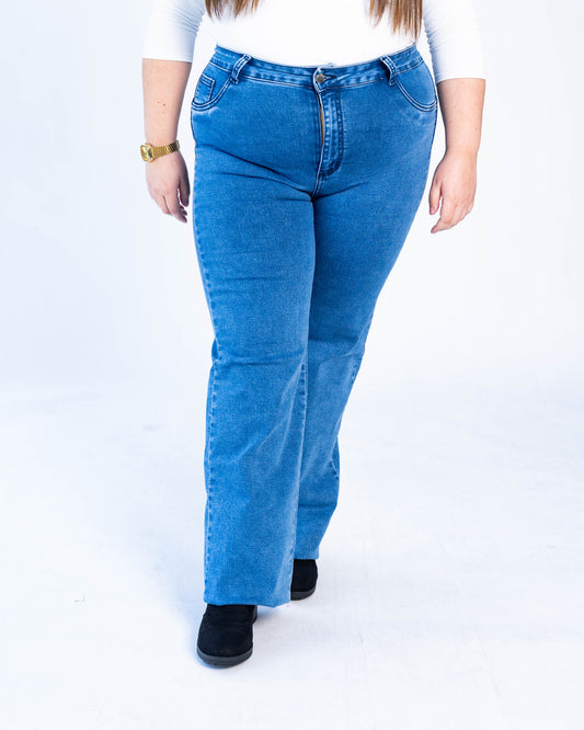 Jeans Recto Medio Infinito Azul