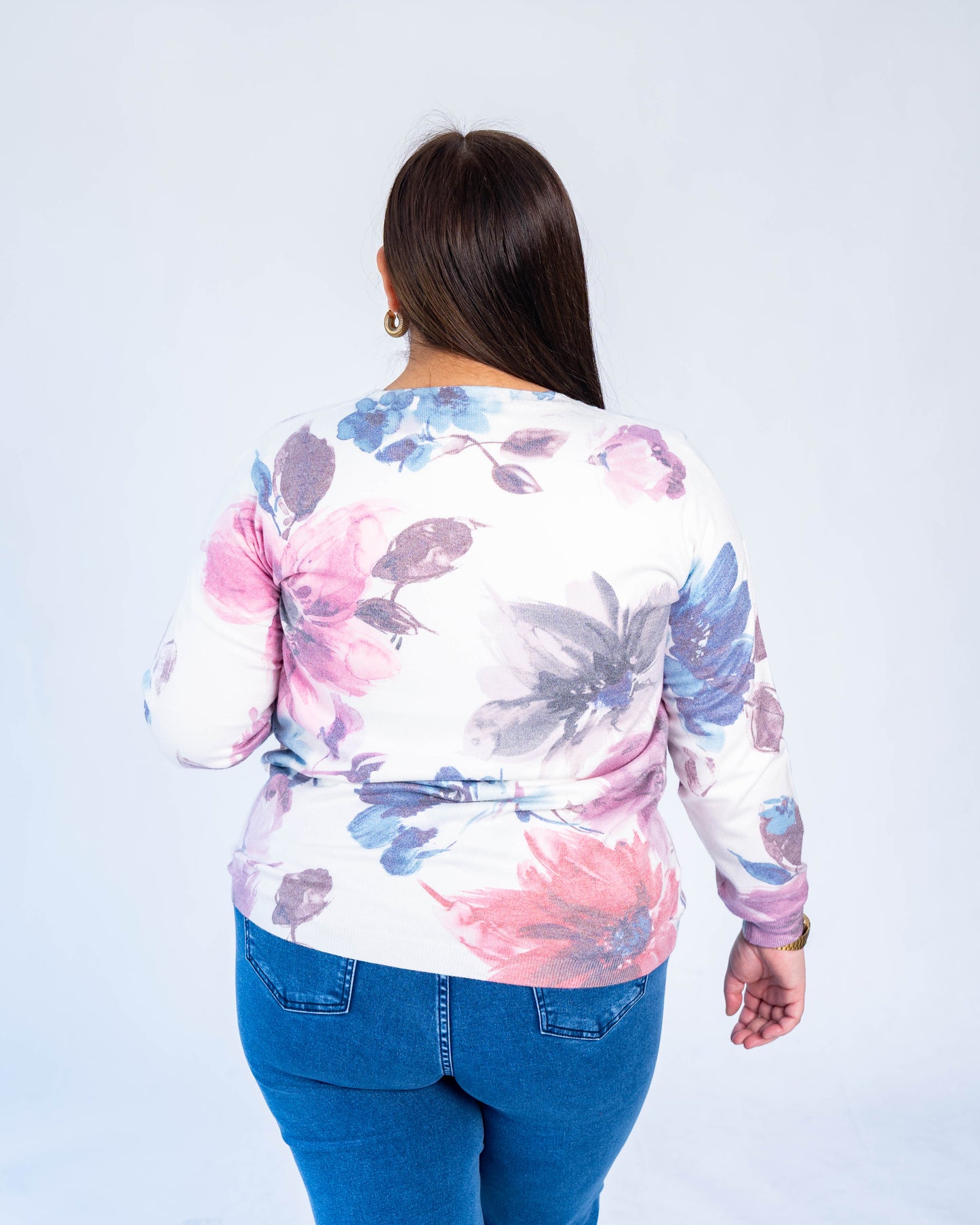 Sweater flores blanco