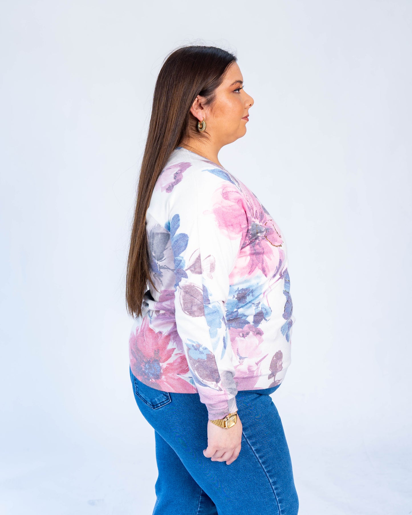 Sweater flores blanco