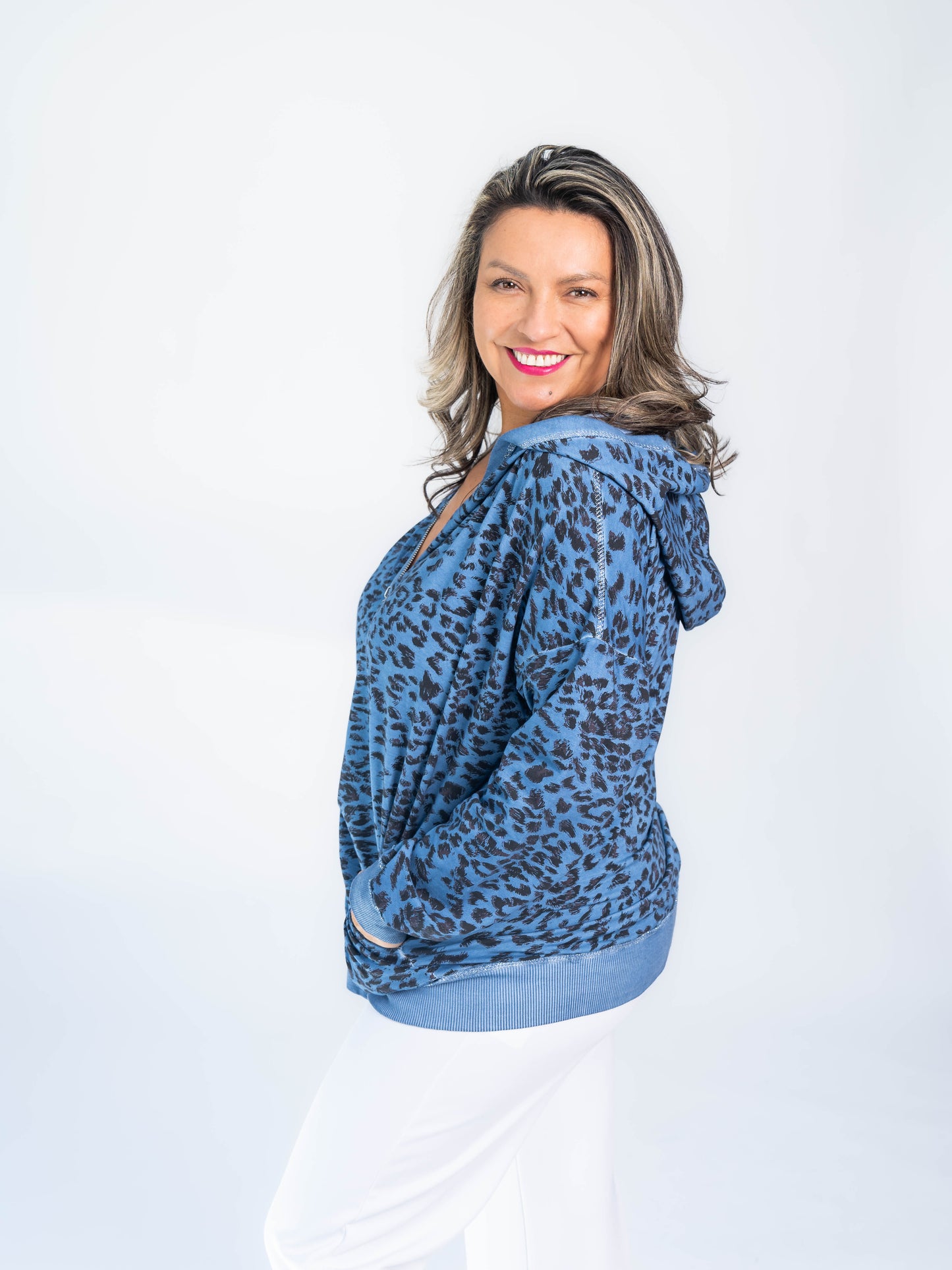 POLERON PRINT GABY AZUL