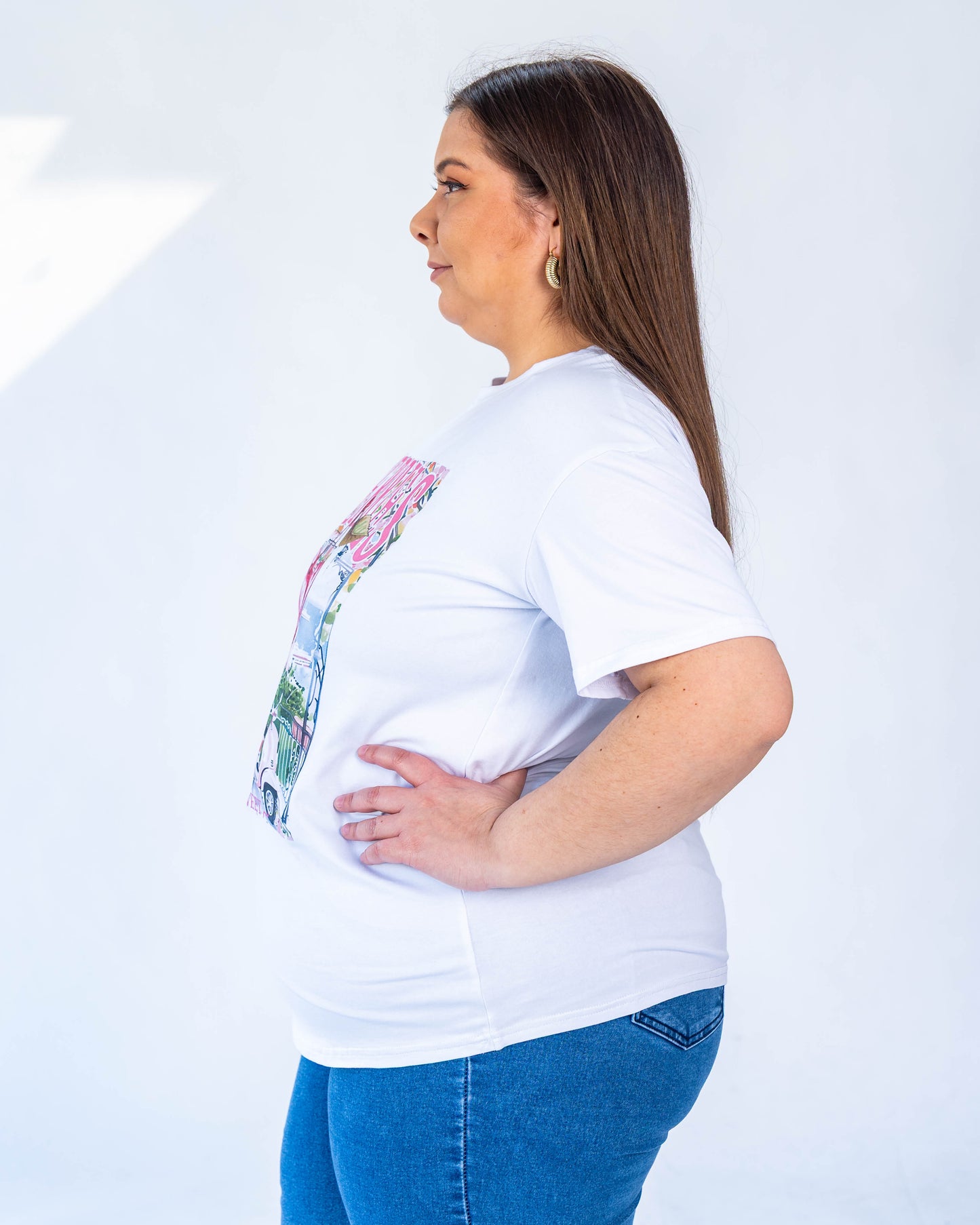 Polera cherries blanca