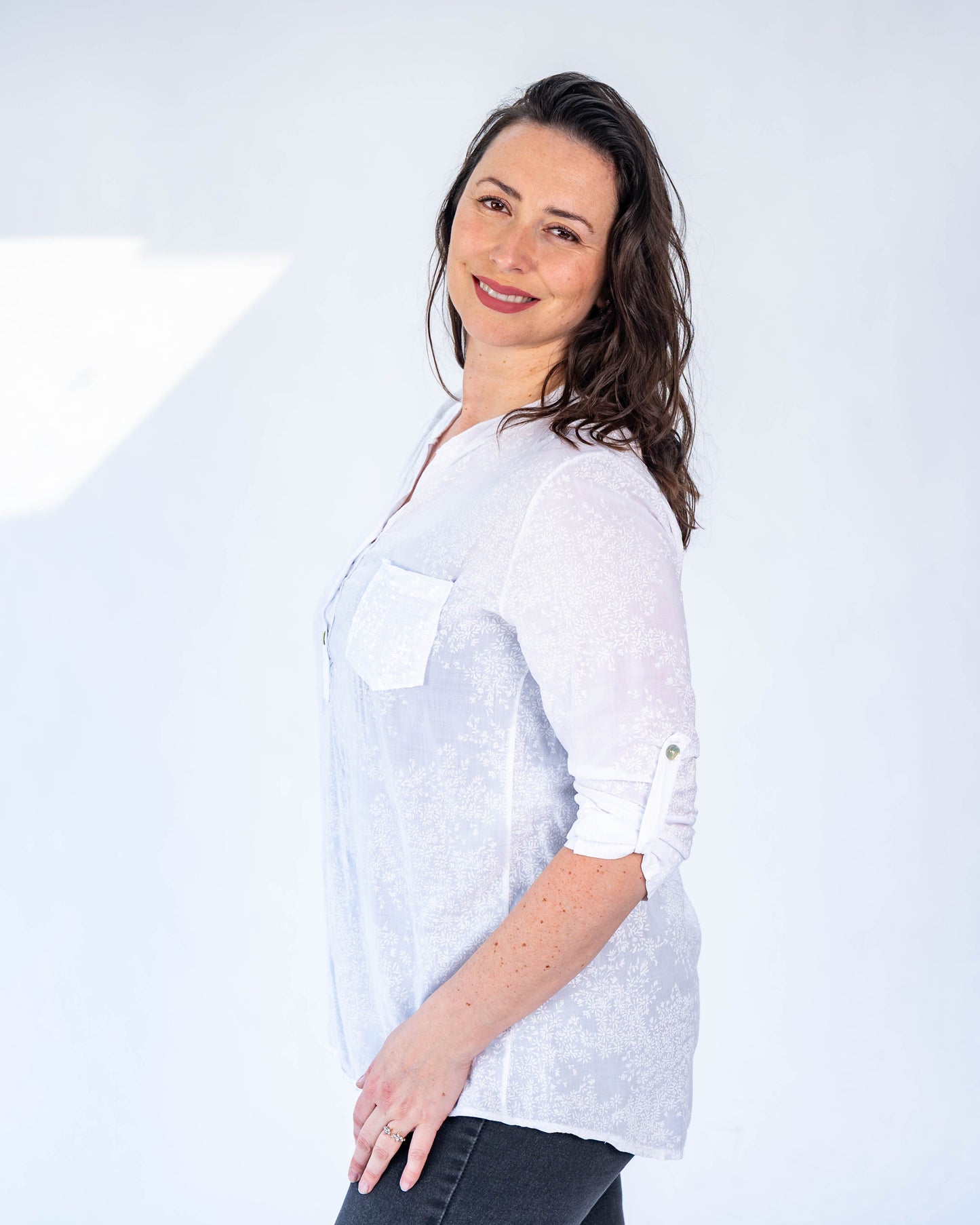 Blusa Flores Tere Blanco