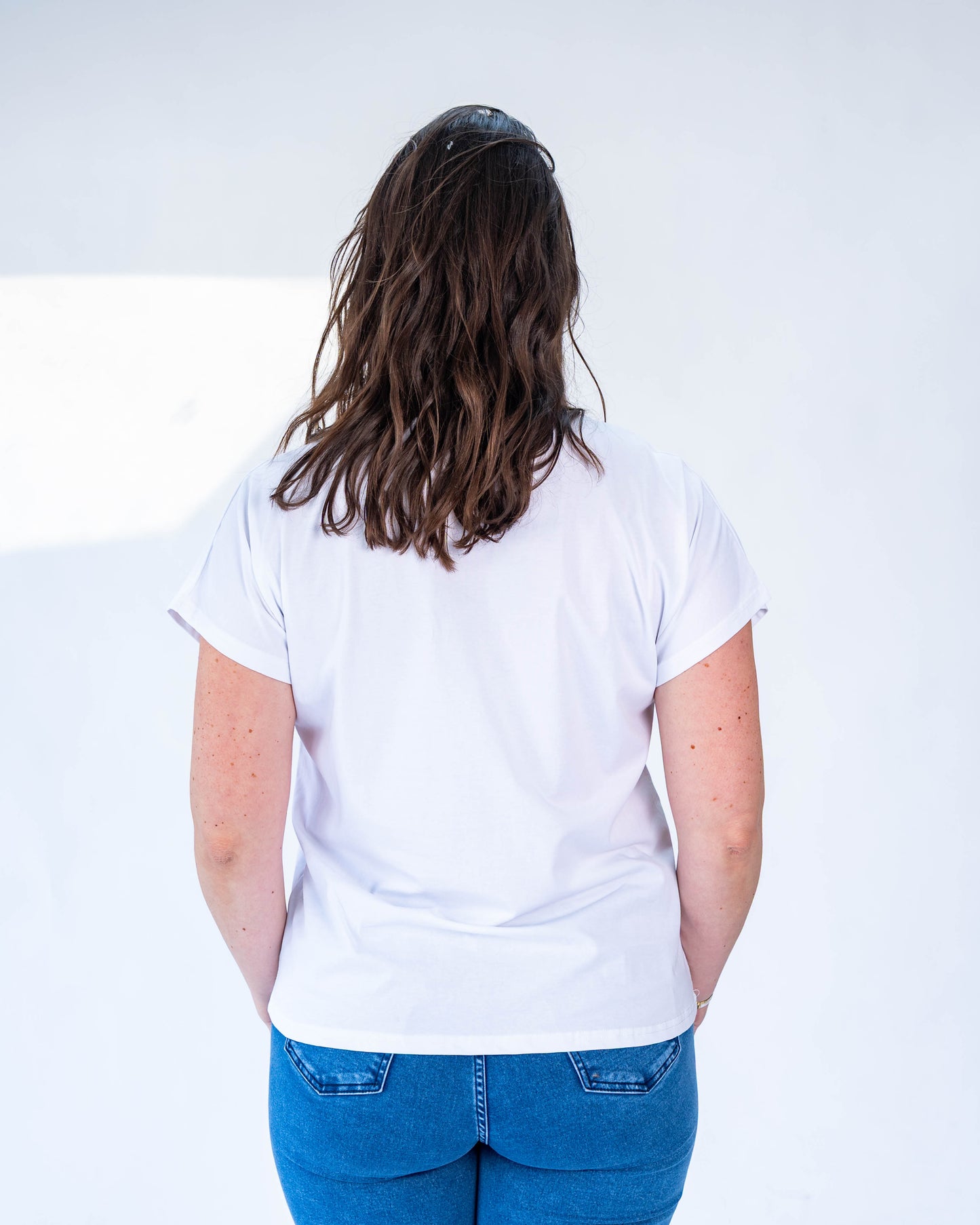 Polera corazón dorado blanca