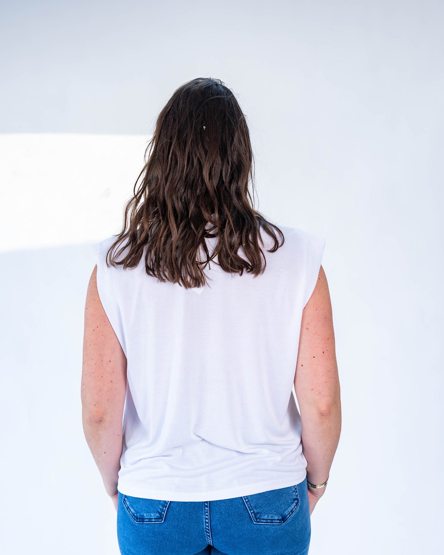 Polera Melanie brillos blanco