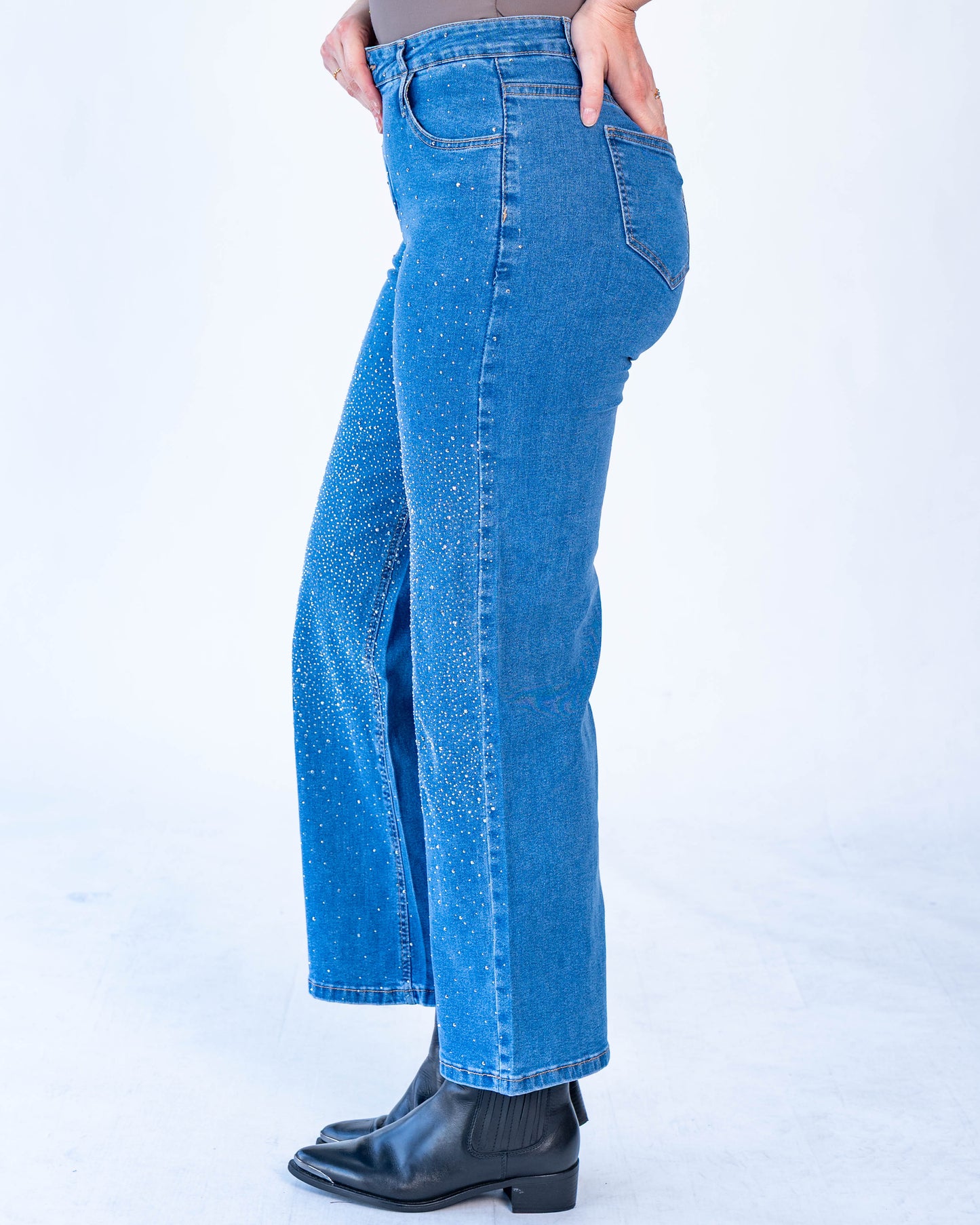 Jeans brillos beyonce azul oscuro