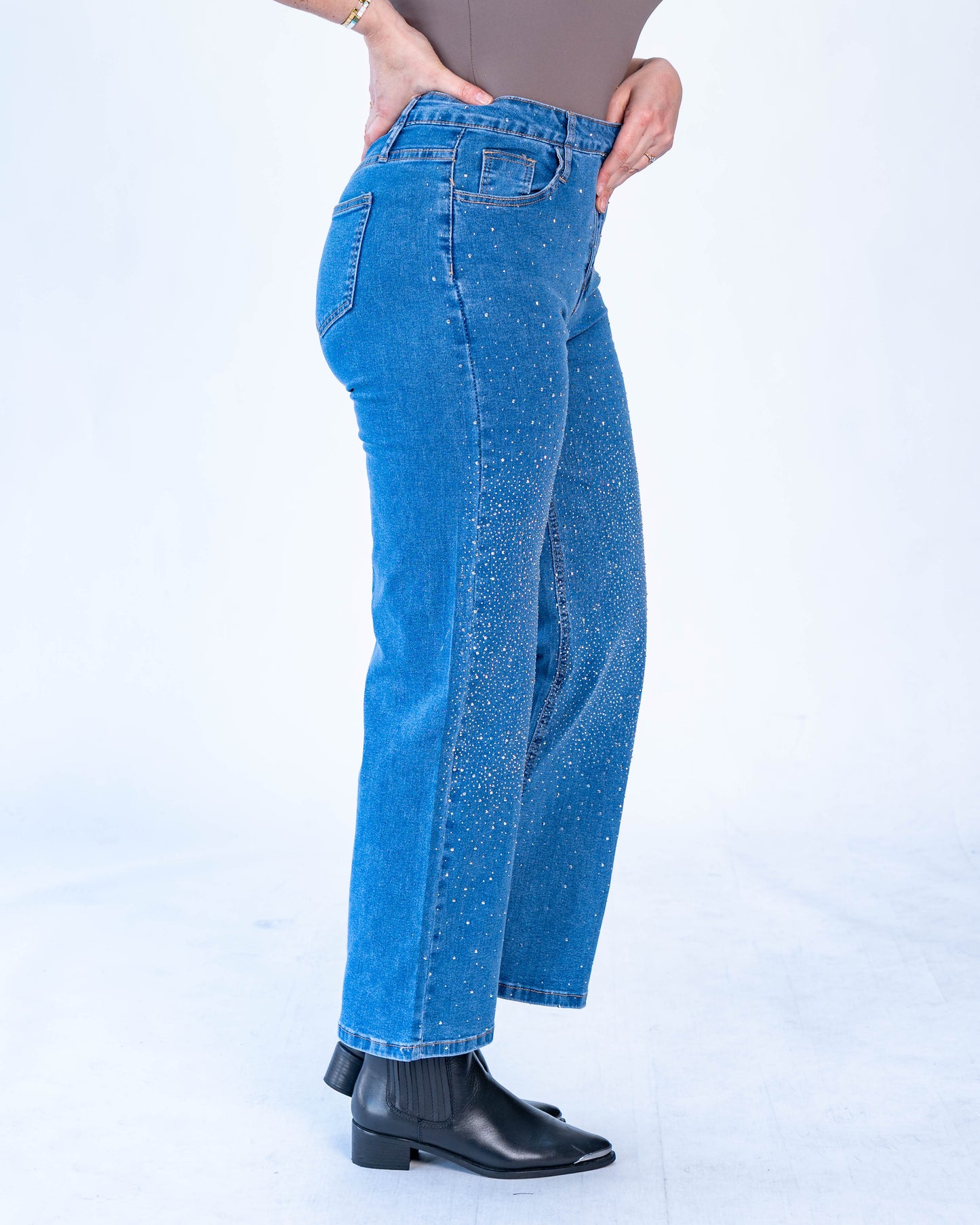 Jeans brillos beyonce azul oscuro