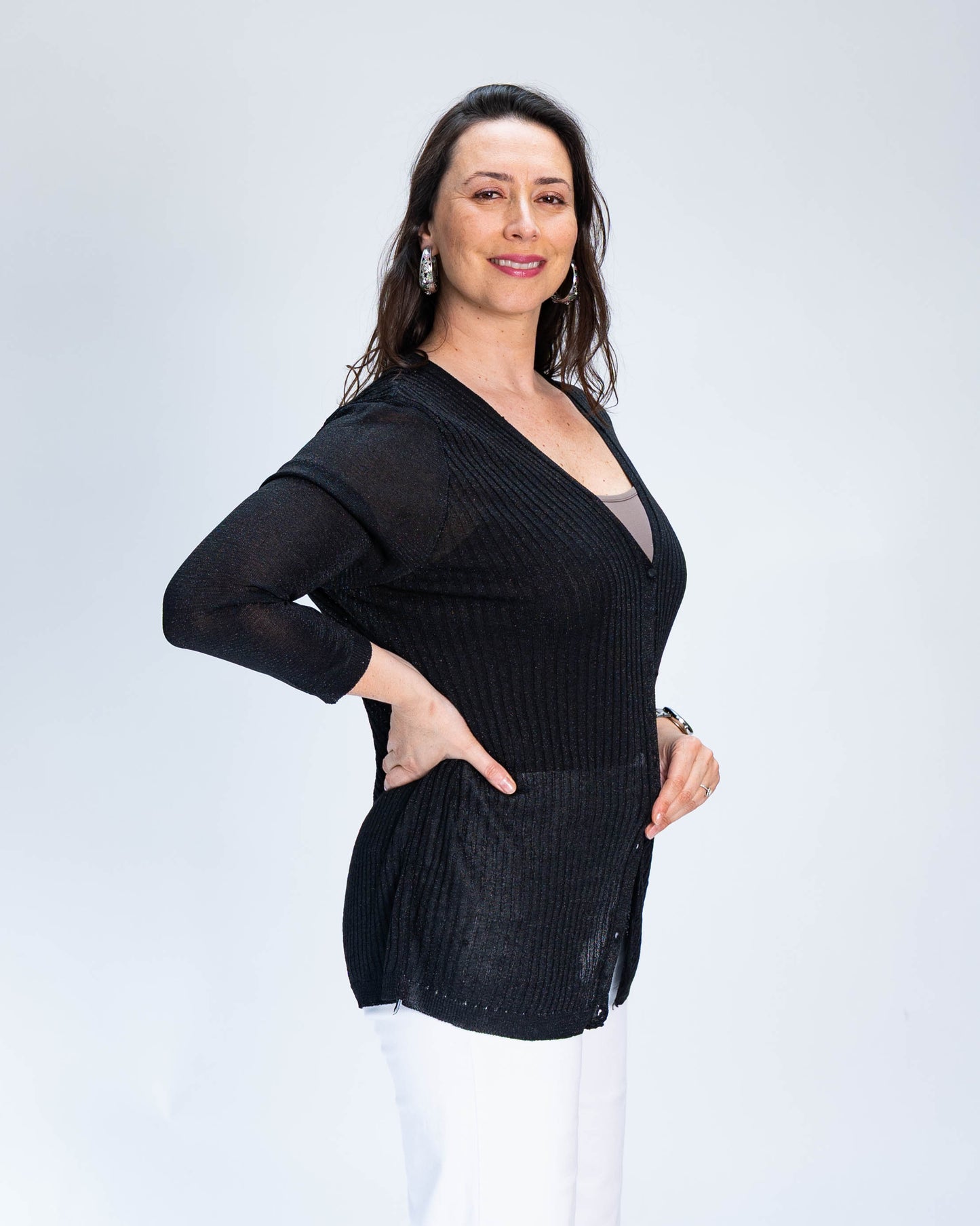 Chaleco Majo Lurex Negro