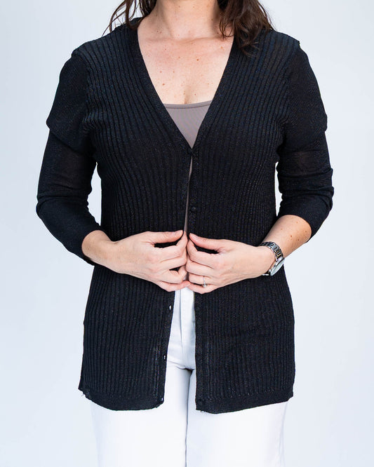 Chaleco Majo Lurex Negro
