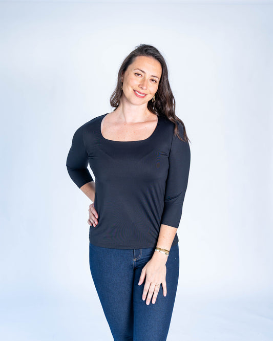 Polera Básica Carolina Negra