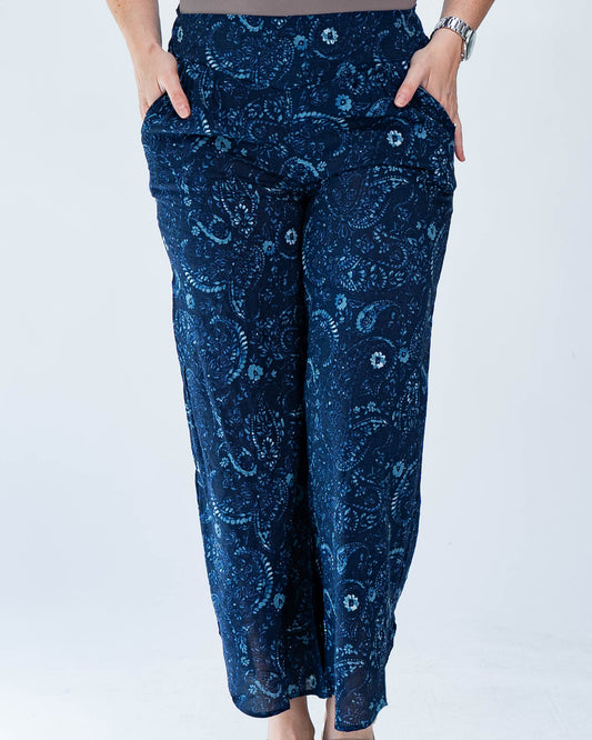Pantalón Flores Juli Azul