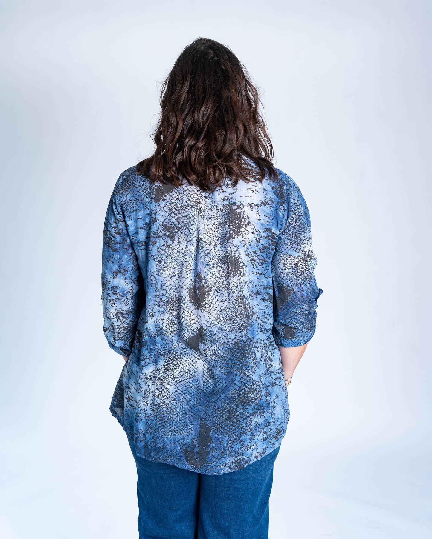 Blusa Italiana Piton Azul