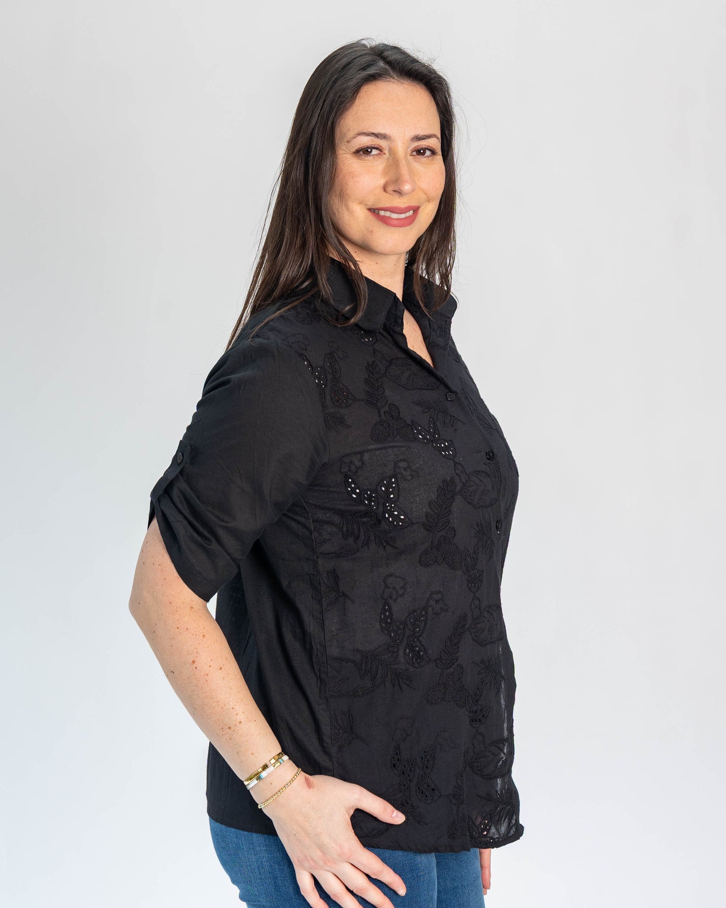 Blusa Brodery Angeles Negro