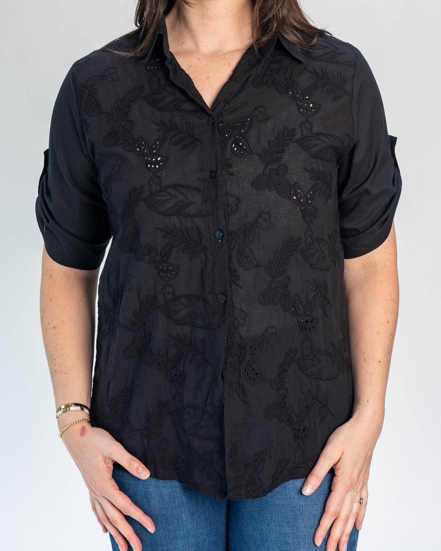 Blusa Brodery Angeles Negro