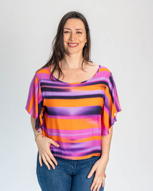Polera BR Tatiana Líneas Moradas