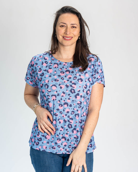 Polera BR Manga corta Aisha Lila Print