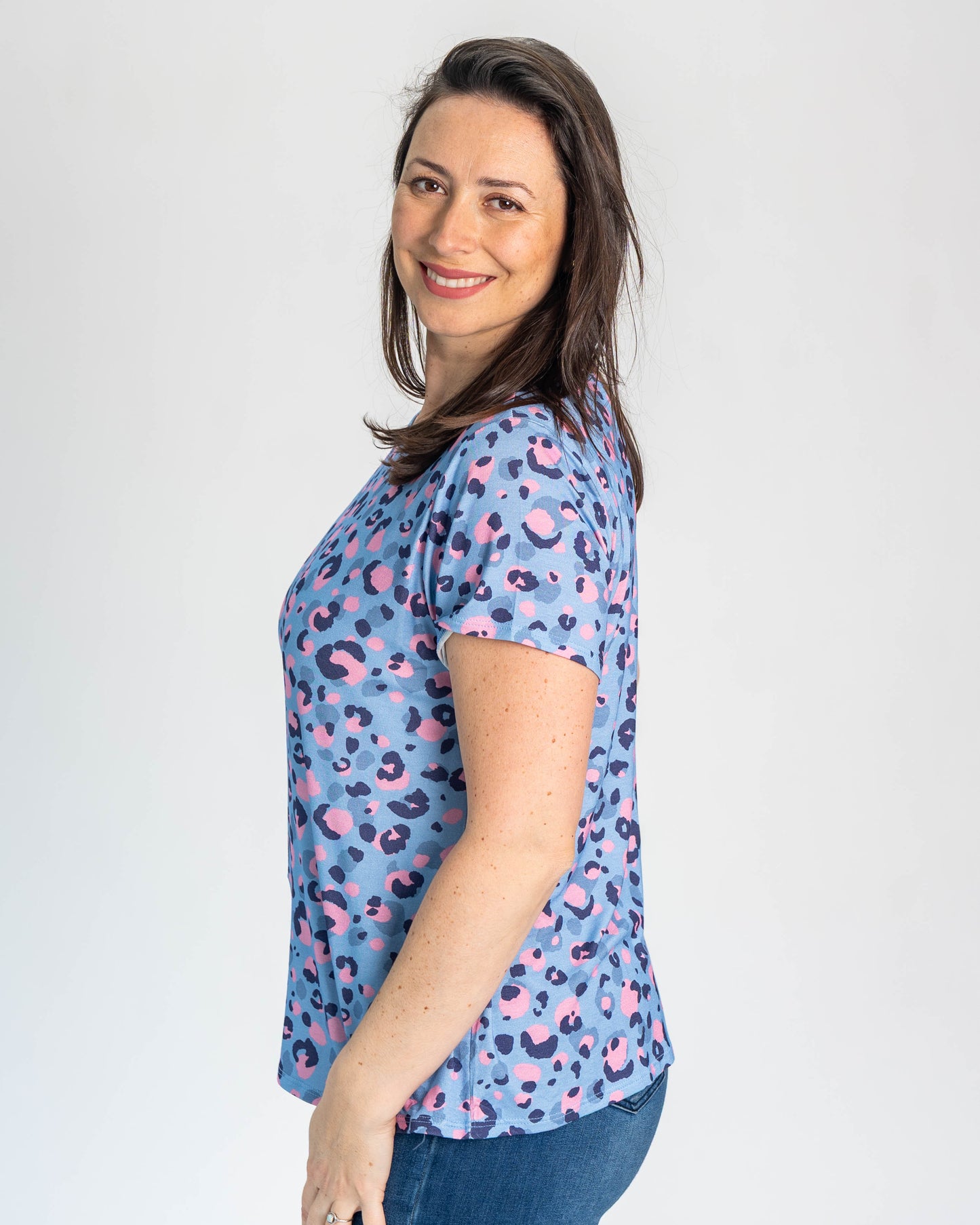 Polera BR Manga corta Aisha Lila Print