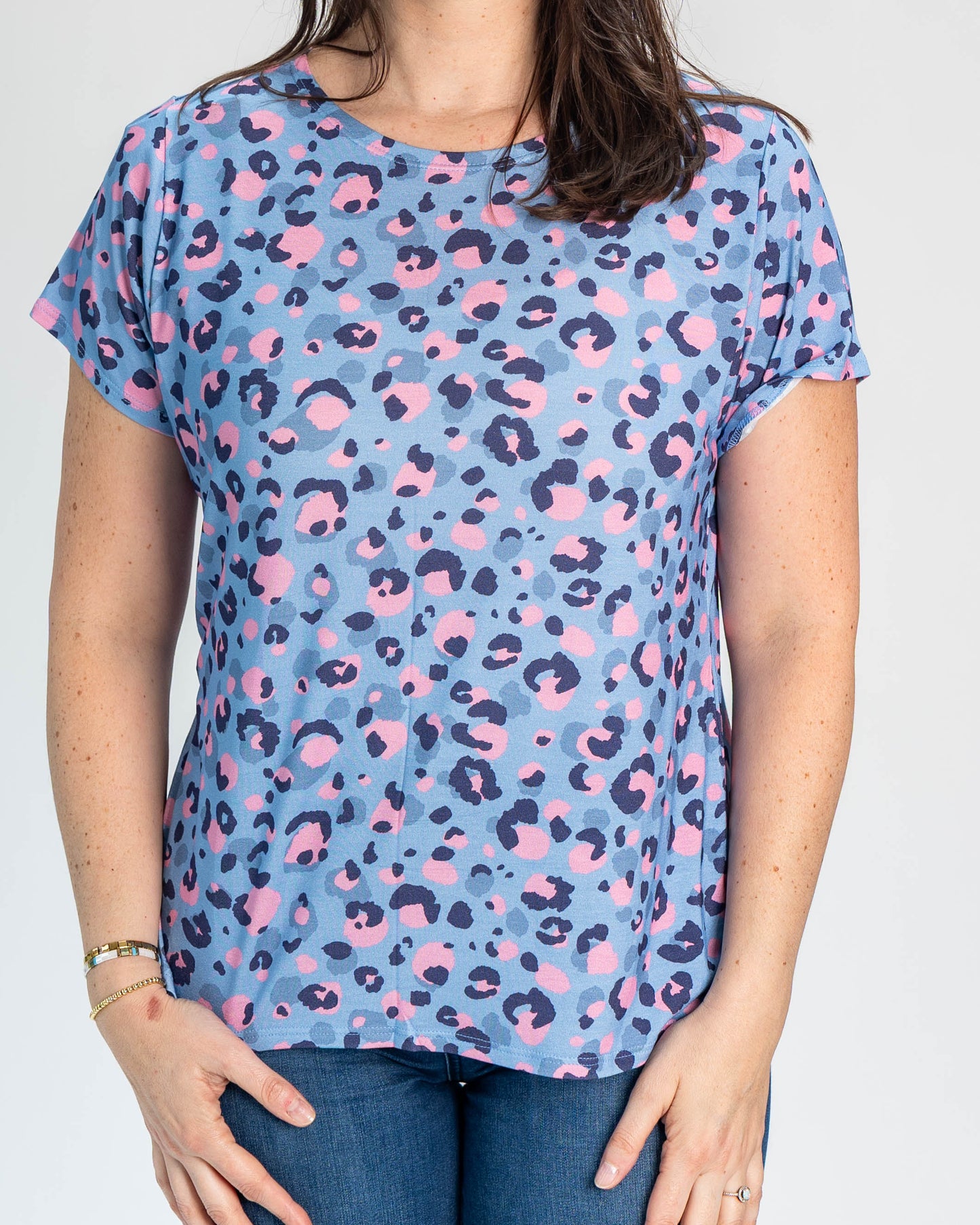 Polera BR Manga corta Aisha Lila Print
