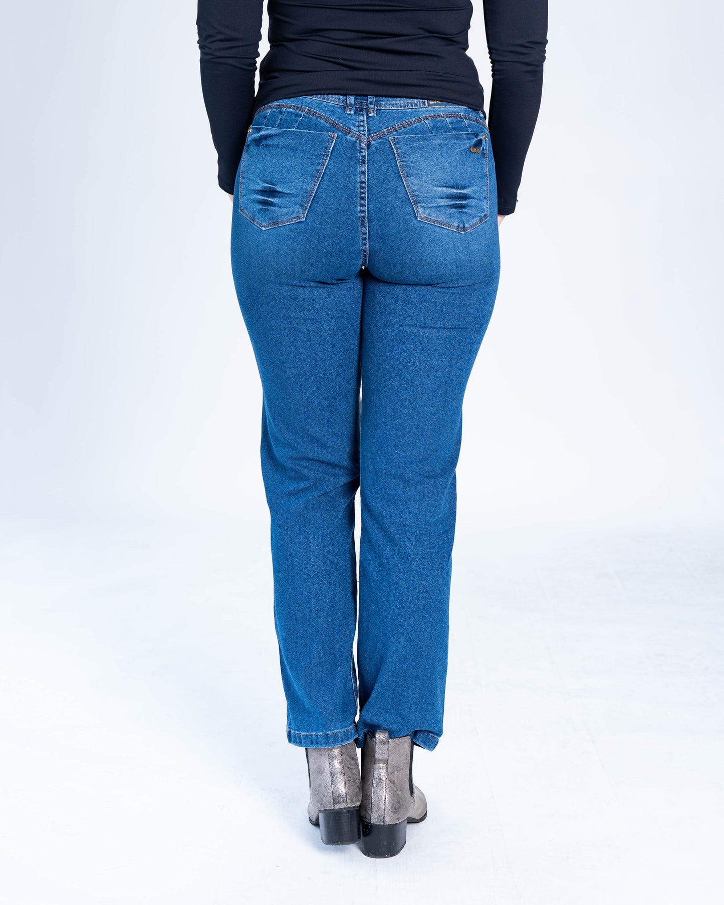Jeans Recto Medio Alberto Azul