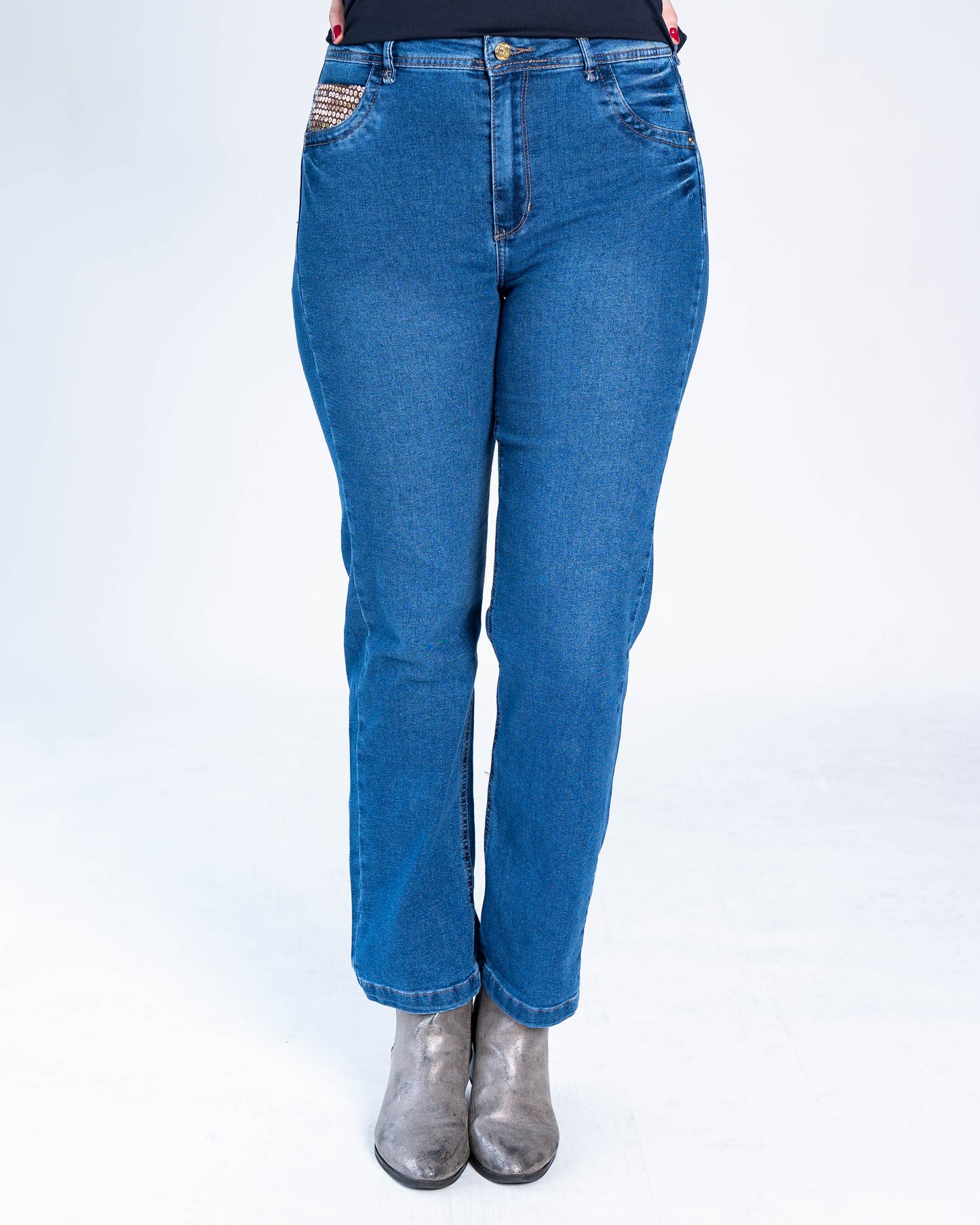 Jeans Recto Medio Alberto Azul