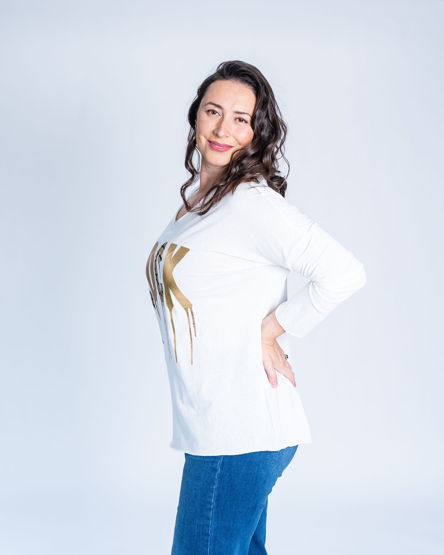 Polera Rock Gold Blanca