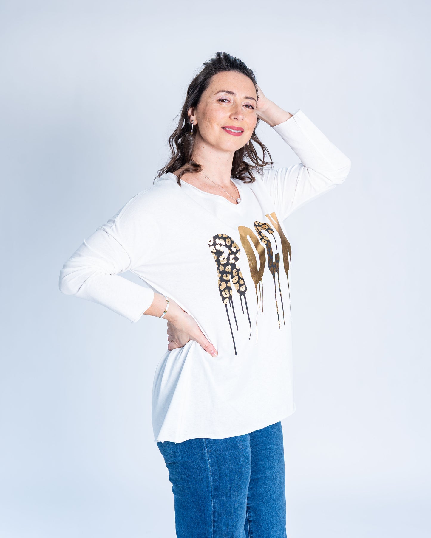 Polera Rock Gold Blanca