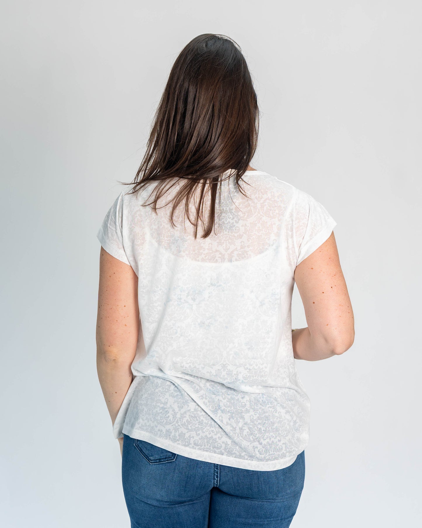 Polera BR Aline Flores Azules
