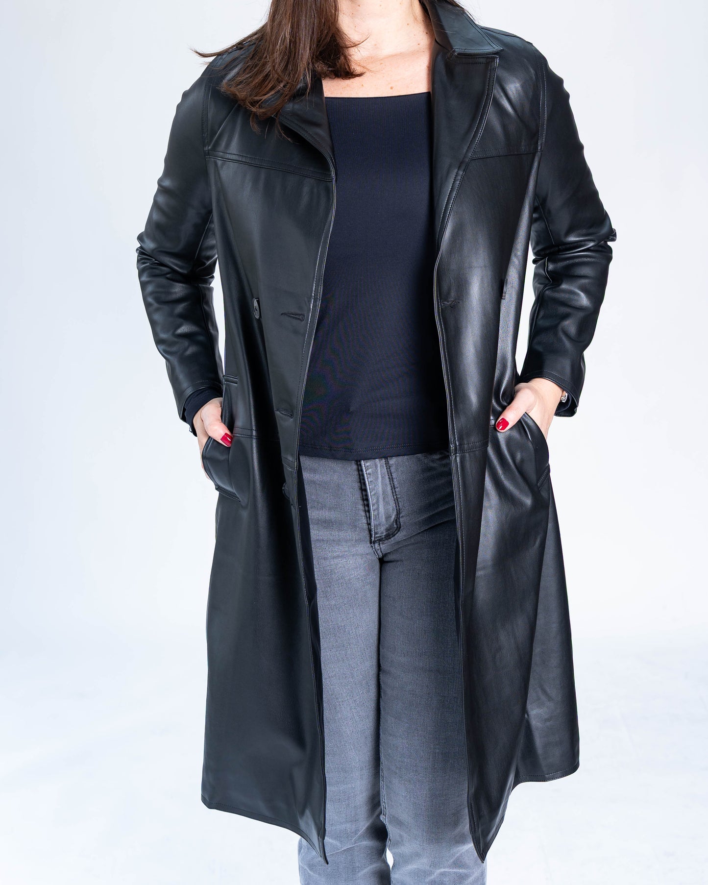 Trench Ecocuero Negro
