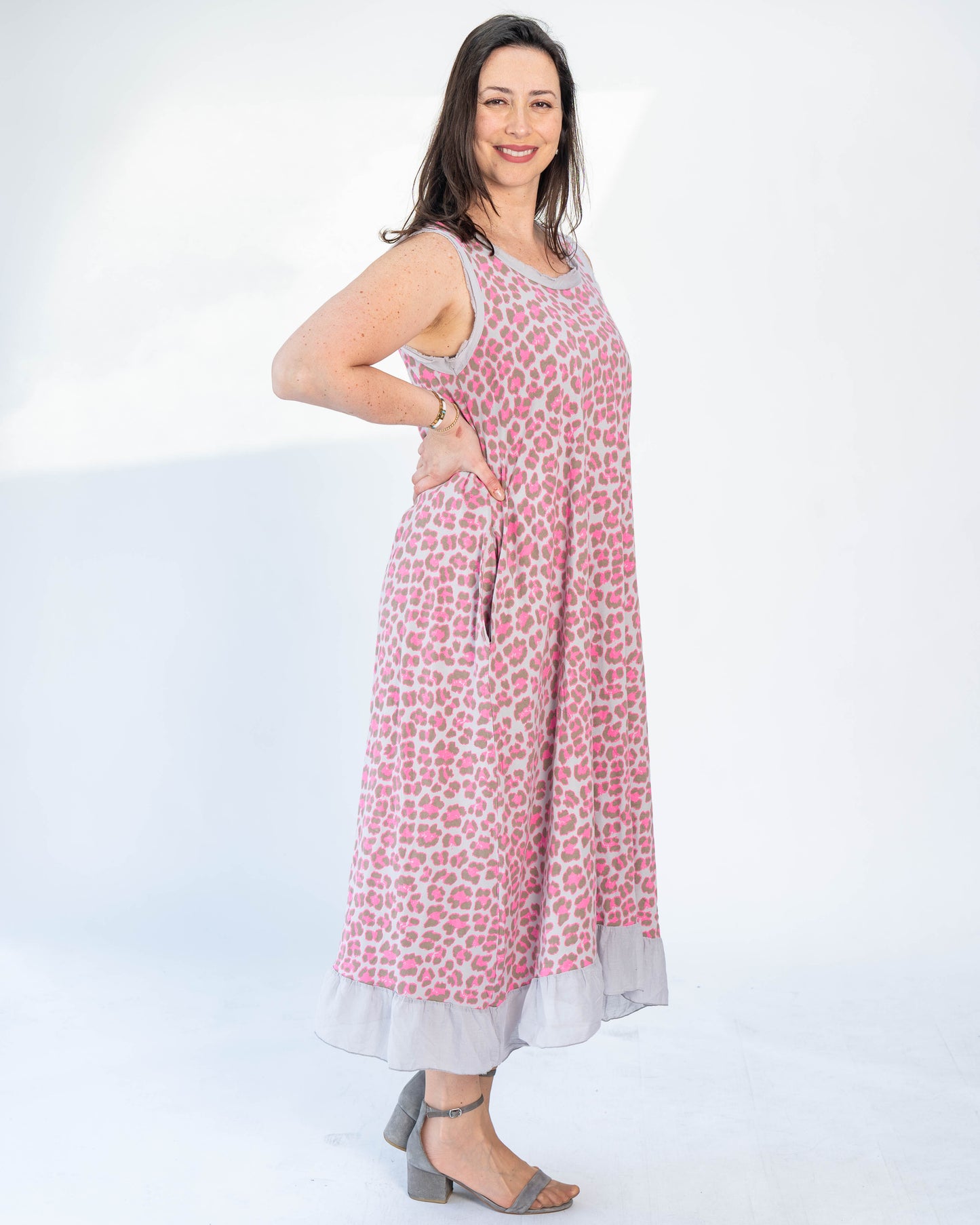 Vestido Neón Print Fucsia