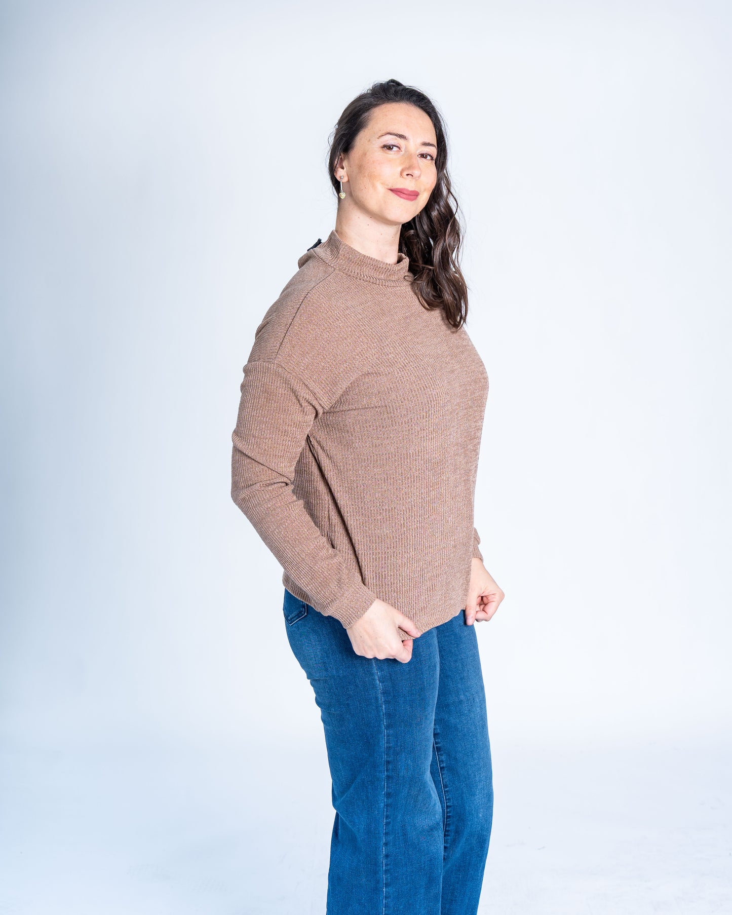 Sweater Acanalado Taupe