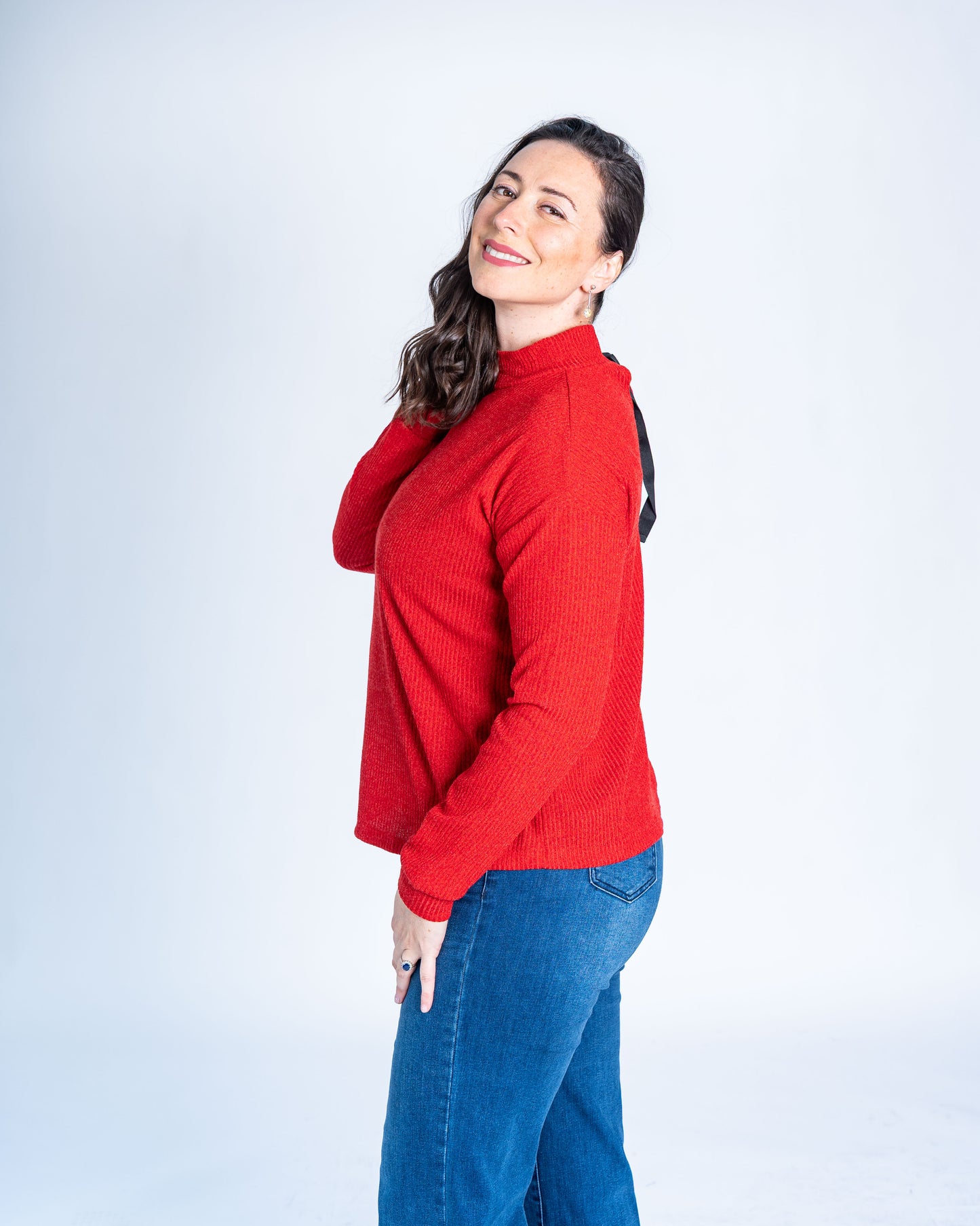 Sweater Acanalado Rojo
