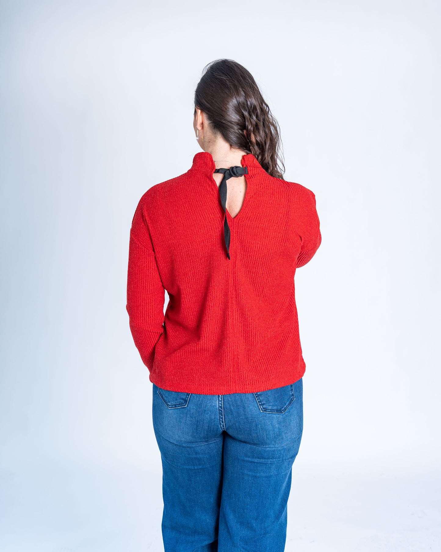 Sweater Acanalado Rojo