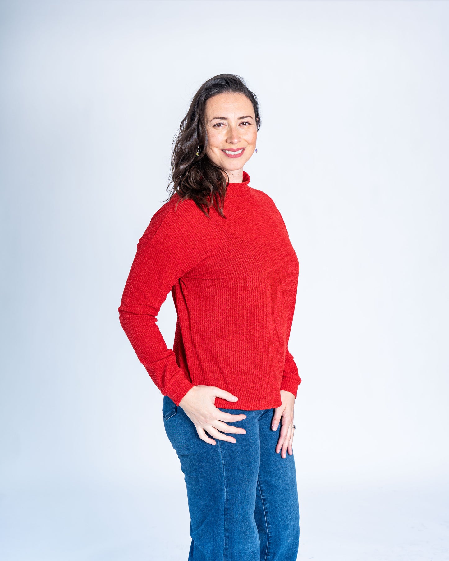 Sweater Acanalado Rojo