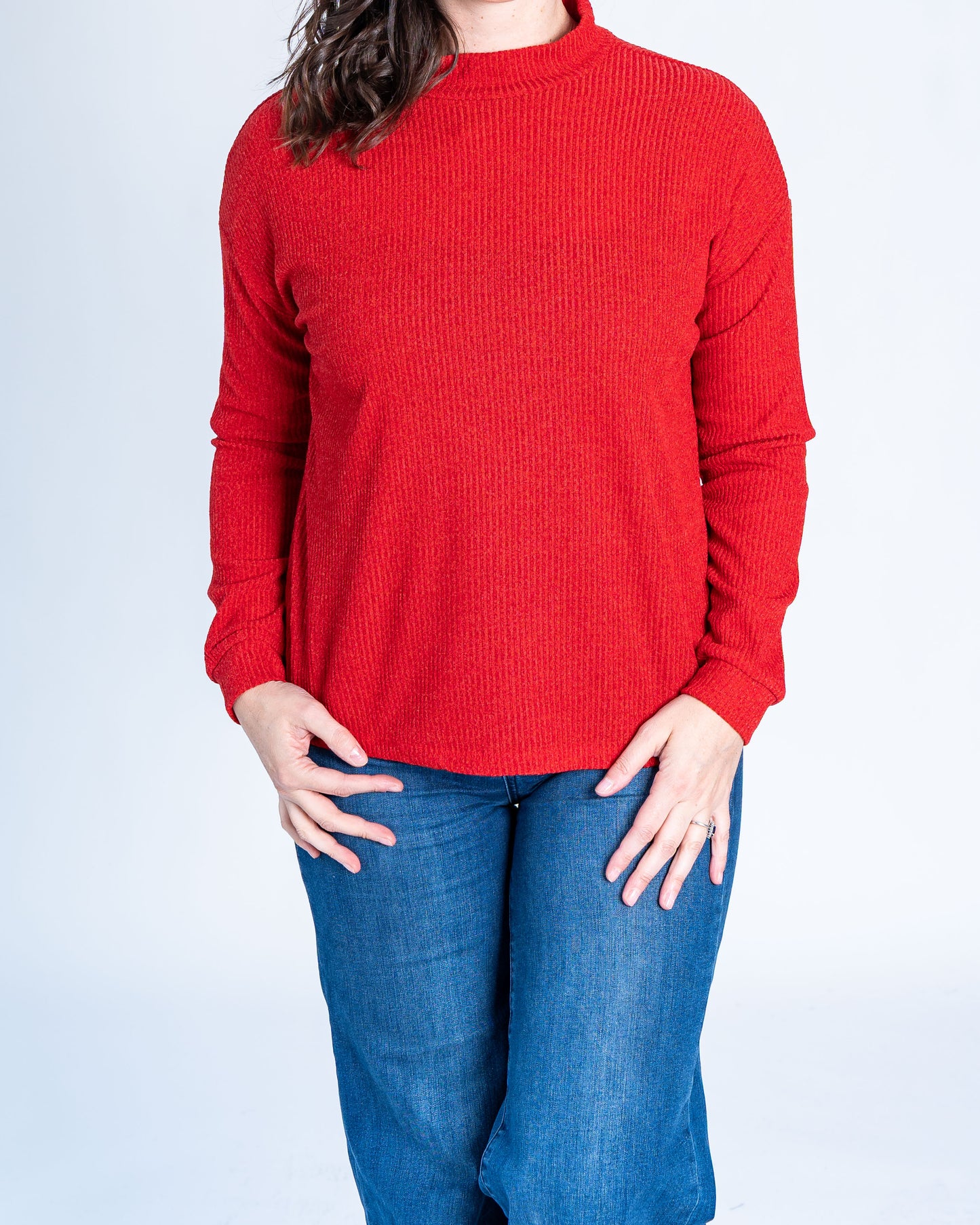 Sweater Acanalado Rojo