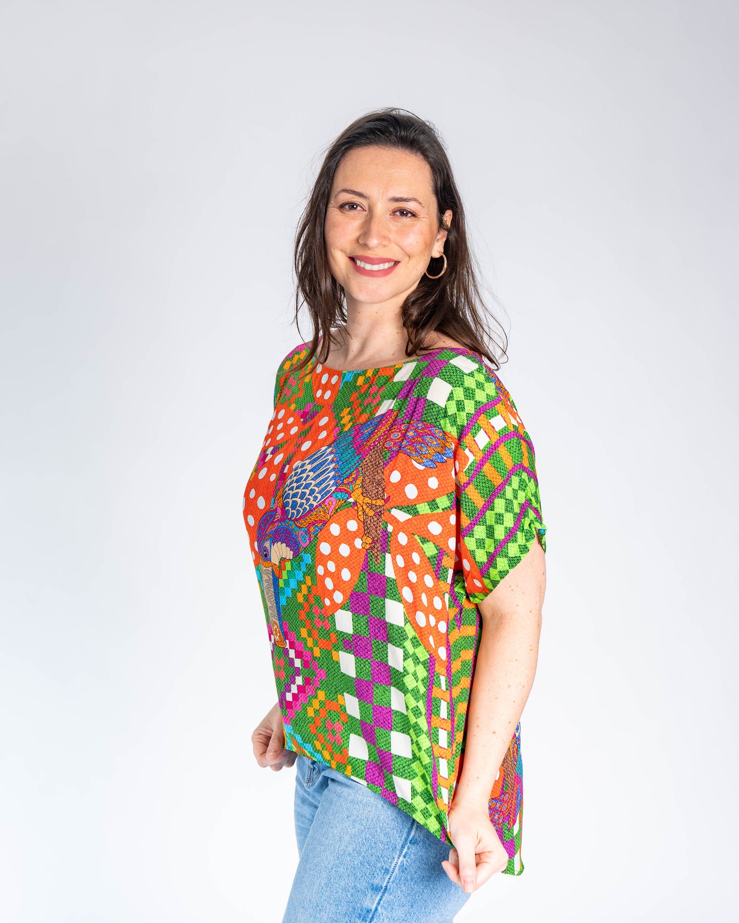 Polera BR Luana Cuadros Verdes