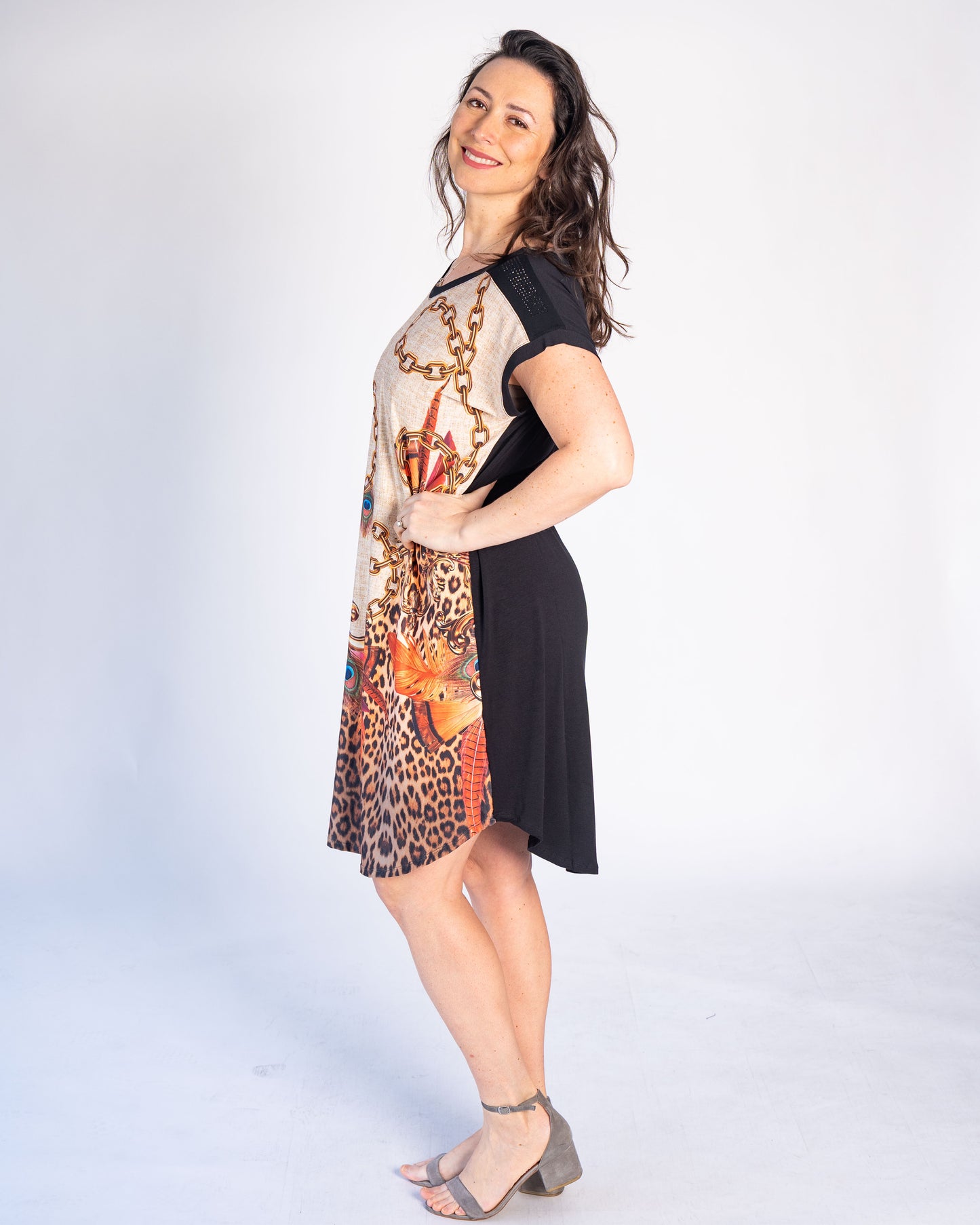 Vestido BR Cadenas Beige