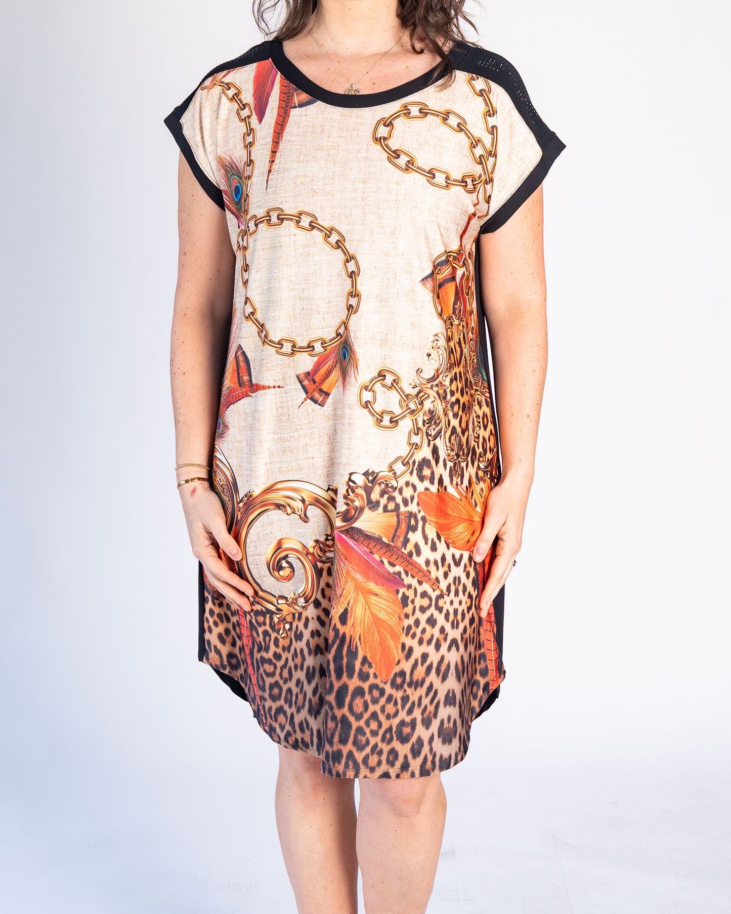 Vestido BR Cadenas Beige