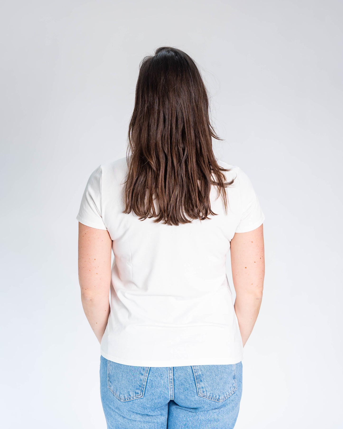 Polera BR Fernanda Modern Print Blanca
