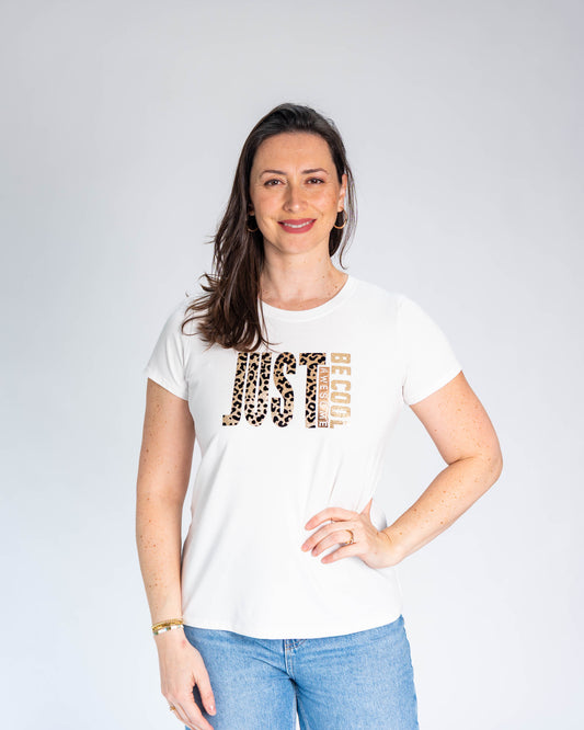 Polera BR Fernanda Just Be Cool Print Blanco