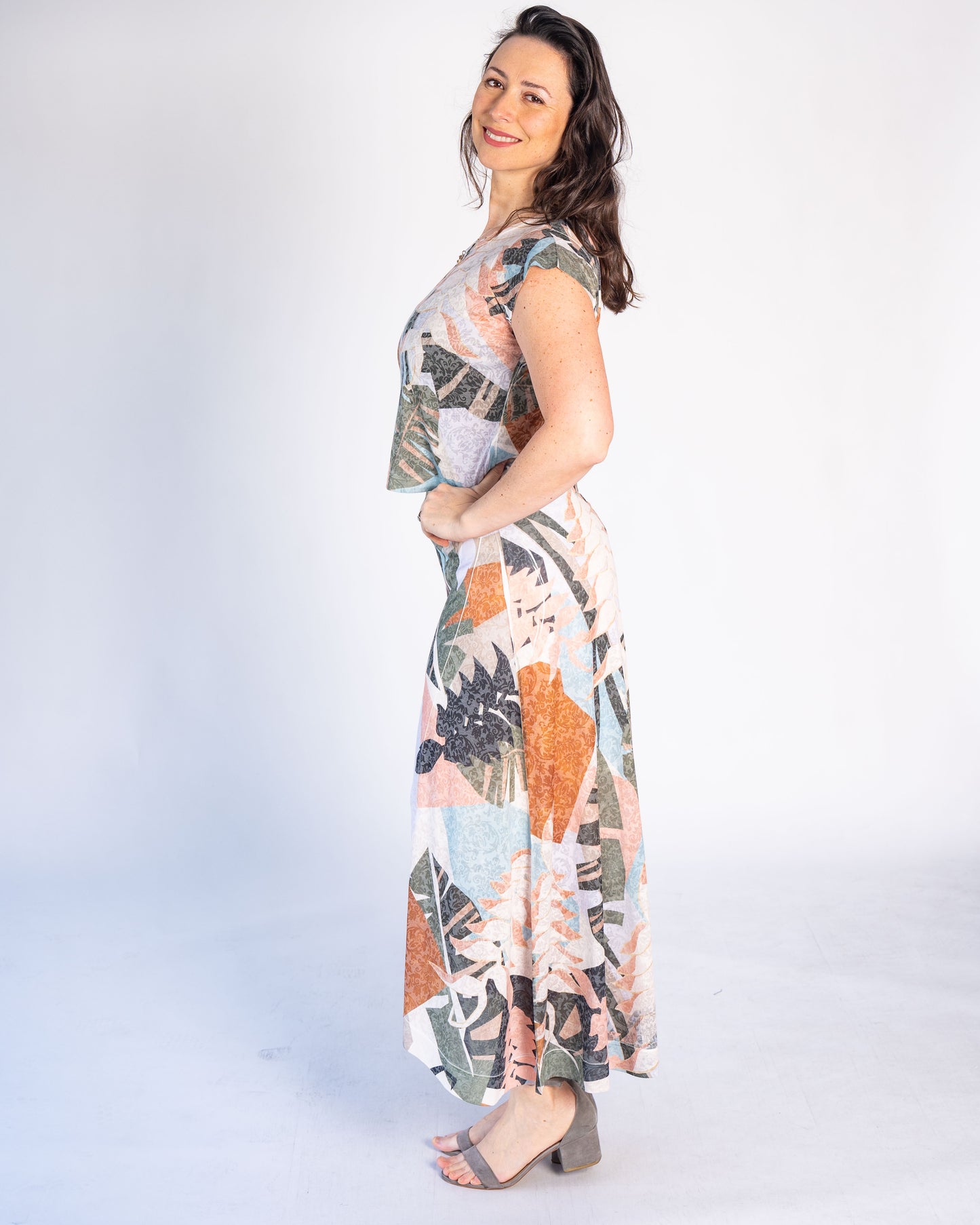 Conjunto Polera y Falda Solange Celeste