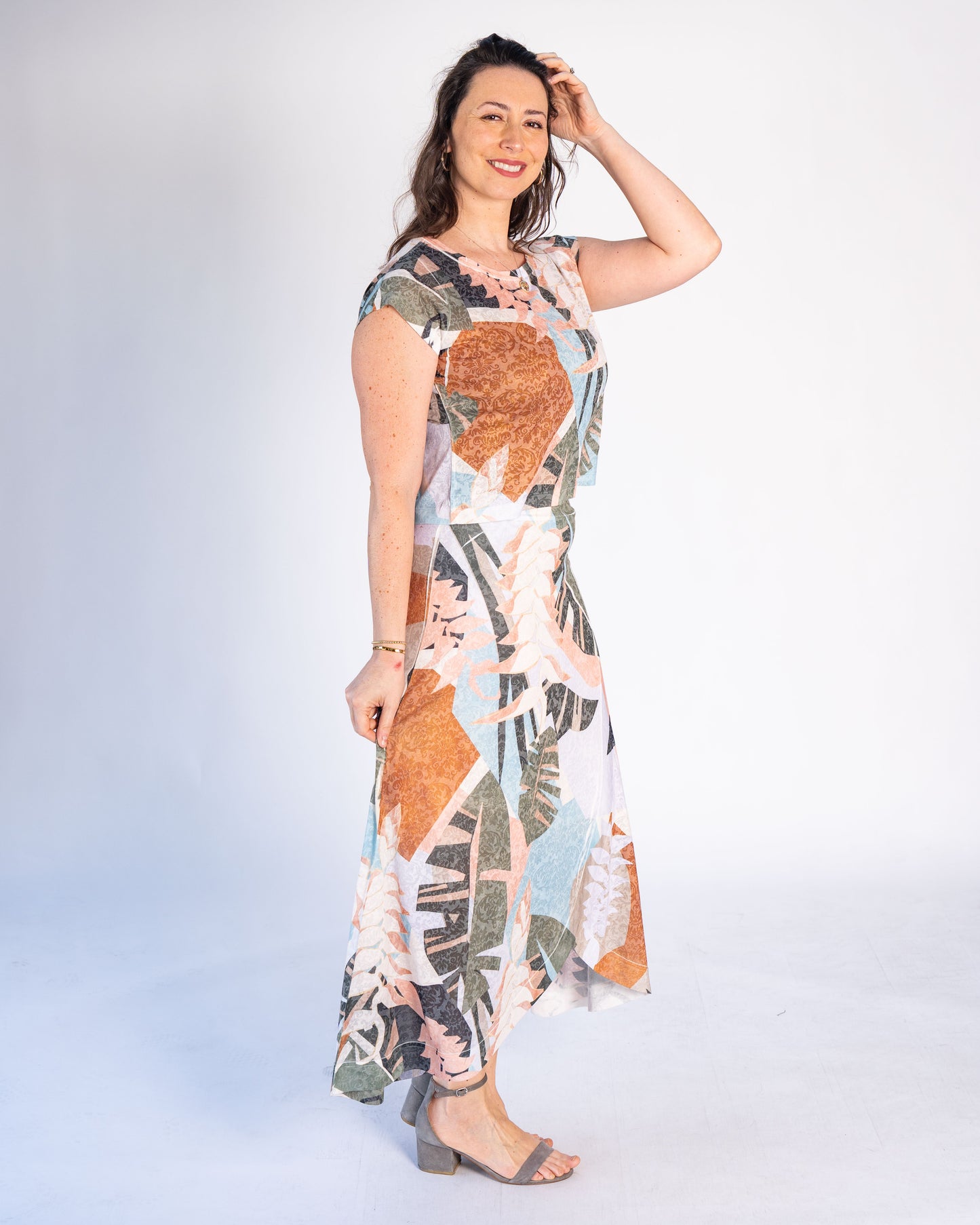 Conjunto Polera y Falda Solange Celeste