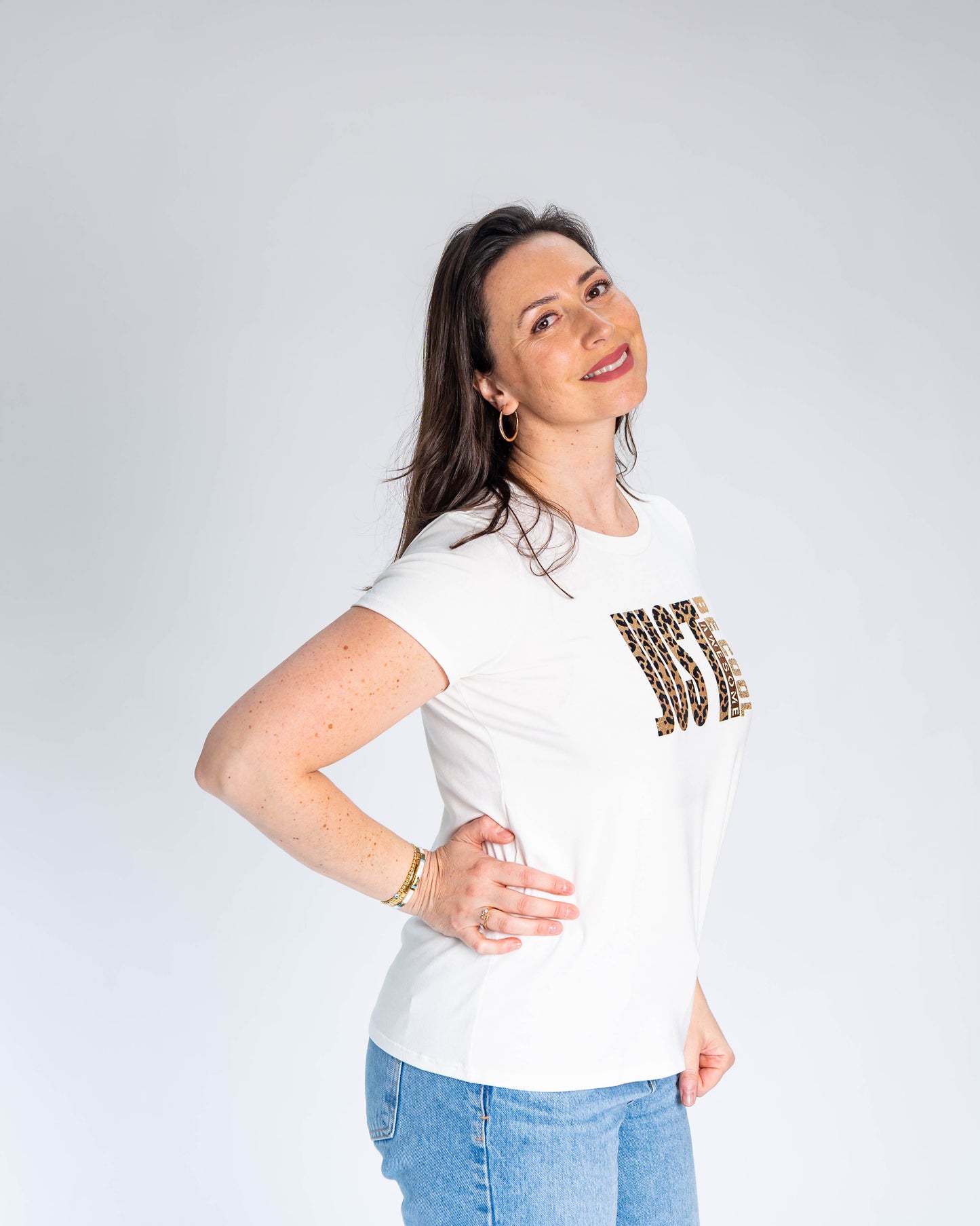 Polera BR Fernanda Just Be Cool Print Blanco