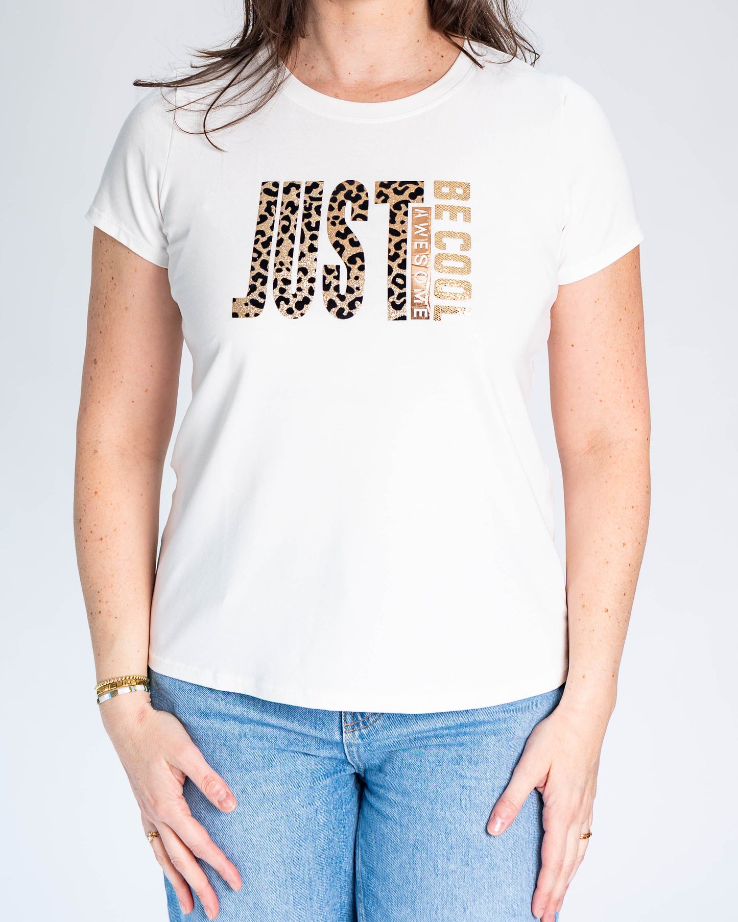 Polera BR Fernanda Just Be Cool Print Blanco