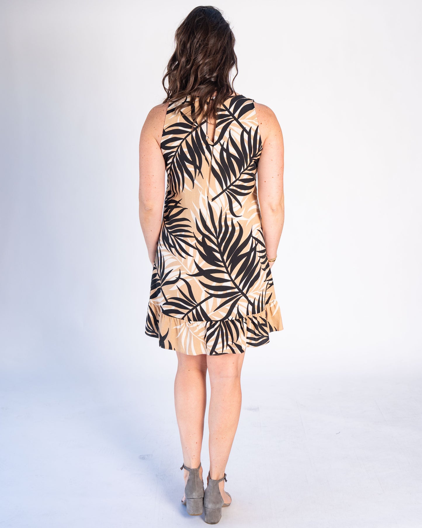 Vestido BR Luciana Negro con Camel