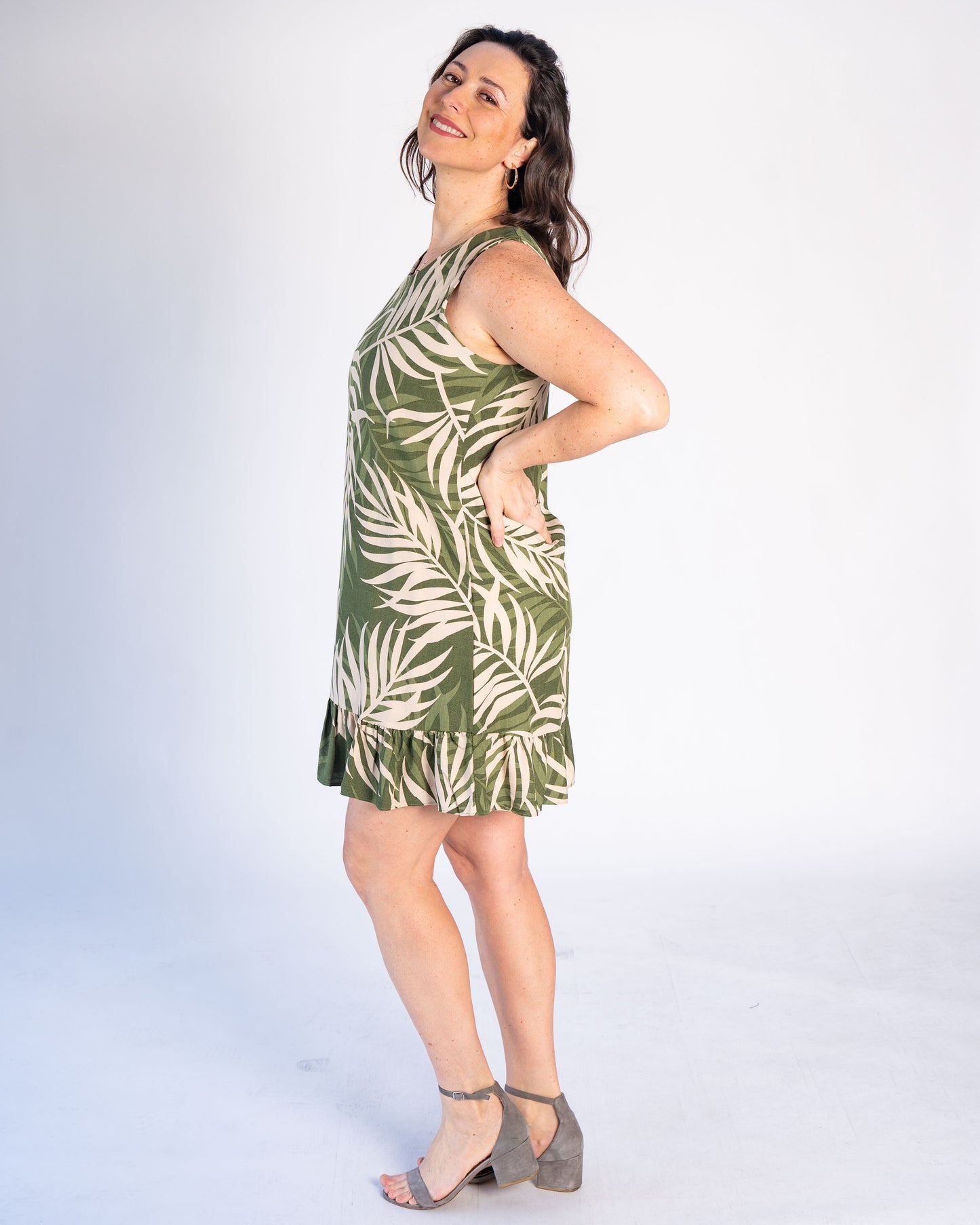 Vestido BR Luciana Verde con Crema