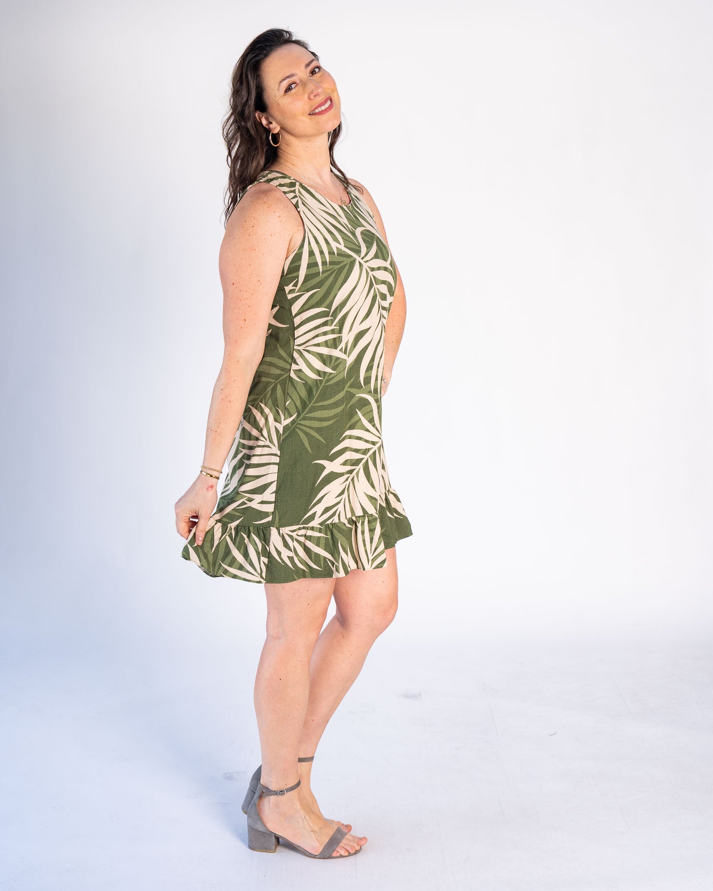 Vestido BR Luciana Verde con Crema