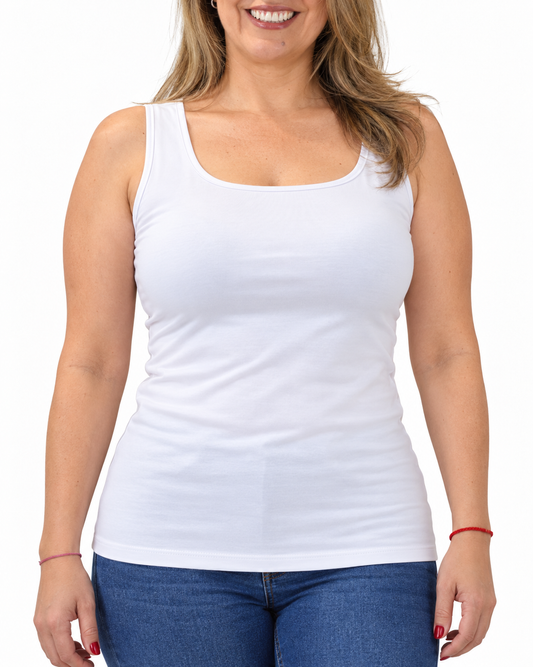 Polera Básica Musculosa Roberta Blanco