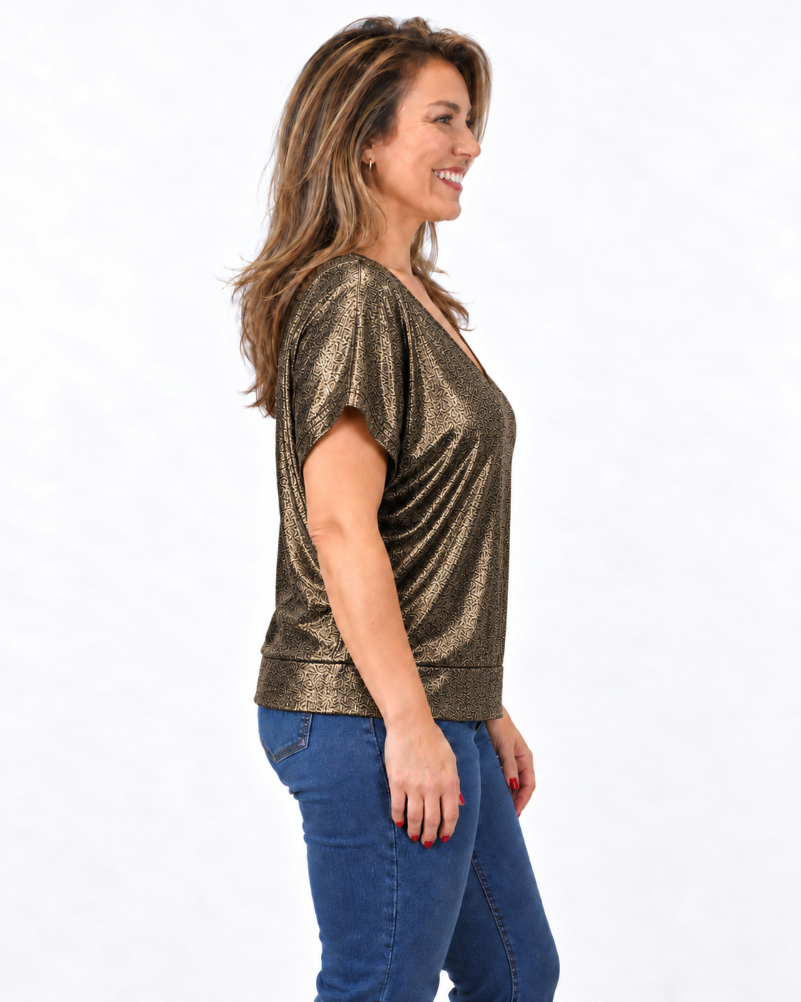 Polera Metalizada Gloria Dorada
