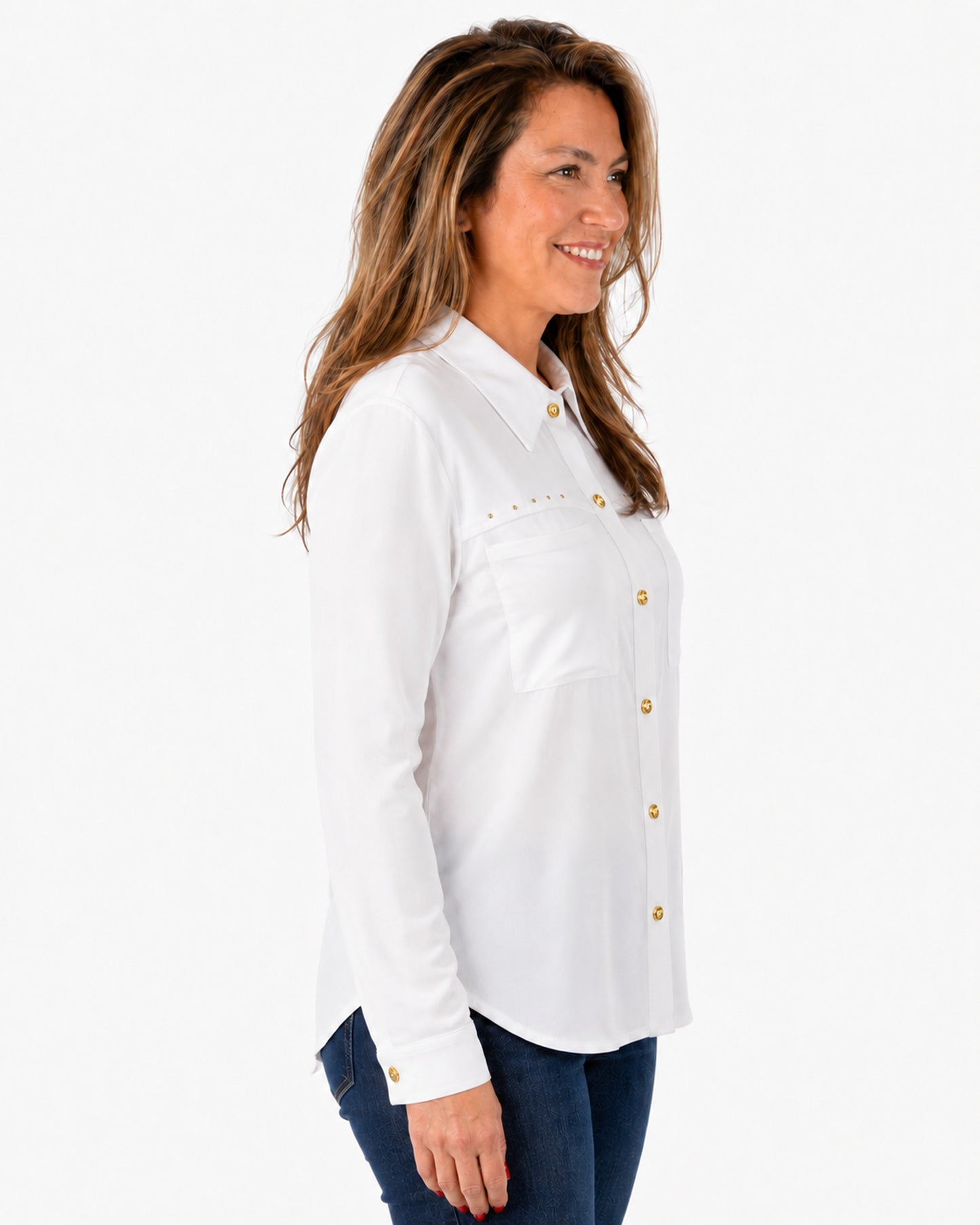 Blusa Denis Tachas Blanca