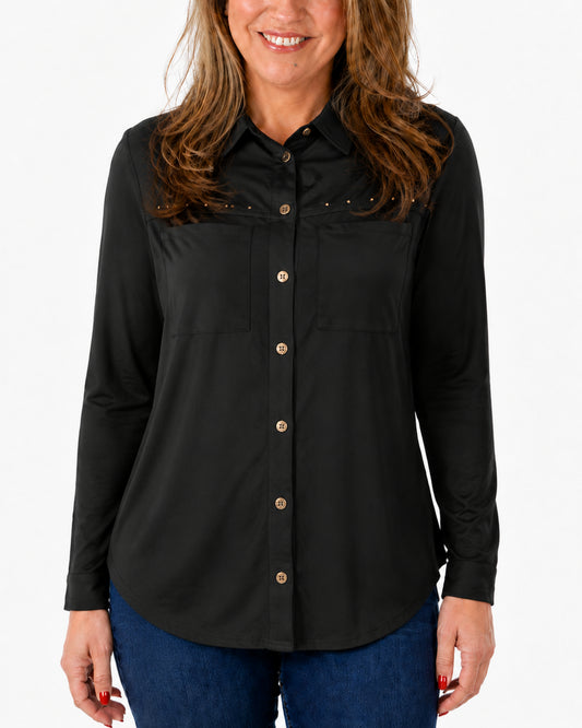 Blusa Denis Tachas Negro