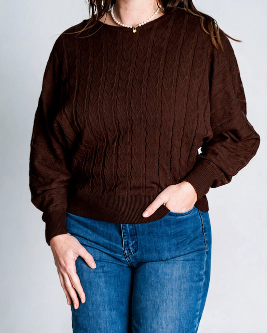 Sweater Listado Café